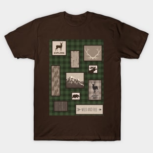 Woodland Adventure Collage - Green T-Shirt